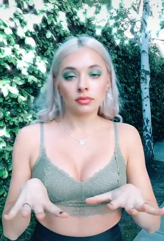 Sexy Bella Martinez Shows Cleavage in Green Bra and Bouncing Tits