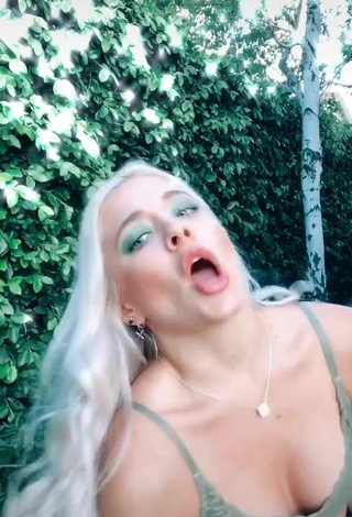 5. Sexy Bella Martinez Shows Cleavage in Green Bra and Bouncing Tits