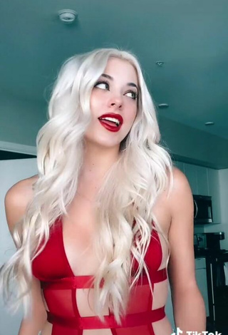 6. Sexy Bella Martinez Shows Cleavage in Red Hot Top