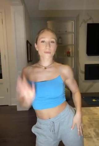 6. Beautiful Briar Nolet Shows Cleavage in Sexy Blue Crop Top