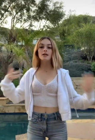 Lovely Cailee Kennedy Shows Cleavage in White Crop Top and Bouncing Tits