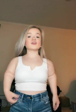 1. Sweetie Cassandra Mae Davis Shows Cleavage in White Crop Top and Bouncing Breasts