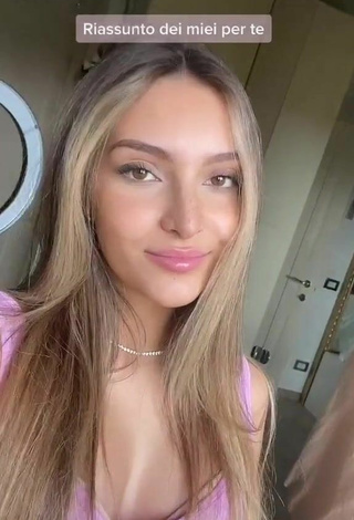 Hottest Corinne Pino Shows Cleavage in Pink Crop Top