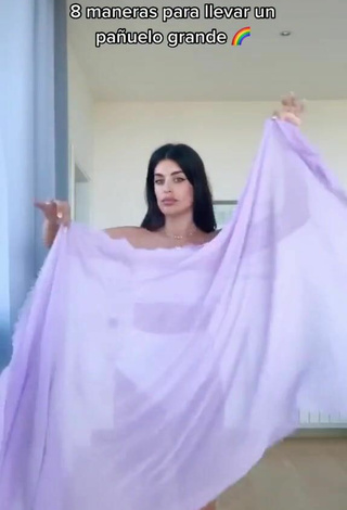 Sexy Aida Domenech Shows Cleavage in White Bikini