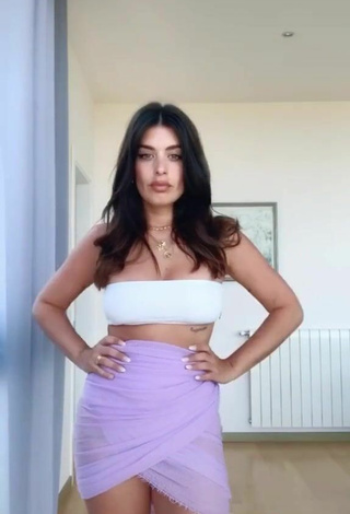 3. Sexy Aida Domenech Shows Cleavage in White Bikini