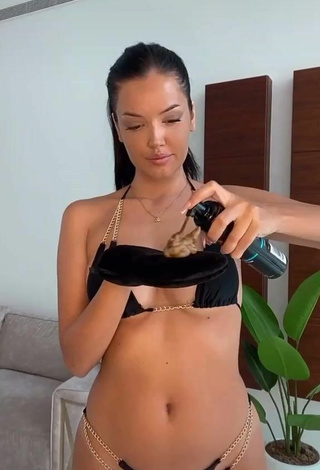 2. Sexy Enisa Bukvic Shows Cleavage in Black Bikini