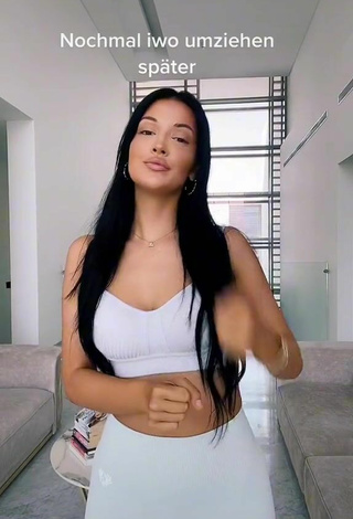 4. Hot Enisa Bukvic Shows Cleavage in White Crop Top and Bouncing Boobs