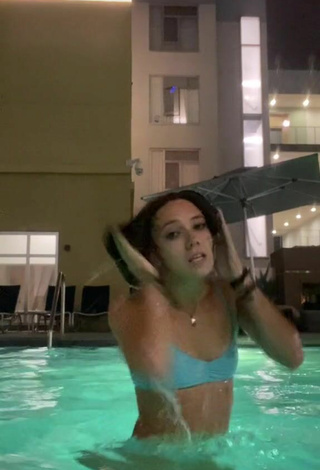 2. Hot Abby Fenwick Shows Cleavage in Blue Bikini Top at the Pool