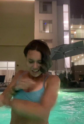 6. Hot Abby Fenwick Shows Cleavage in Blue Bikini Top at the Pool
