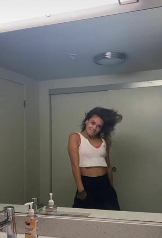 5. Sexy Abby Fenwick in White Crop Top