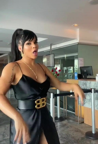 4. Hot Gabily Shows Cleavage in Black Dress and Bouncing Tits
