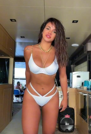 2. Hottie Gabily Shows Cleavage in White Bikini and Bouncing Boobs