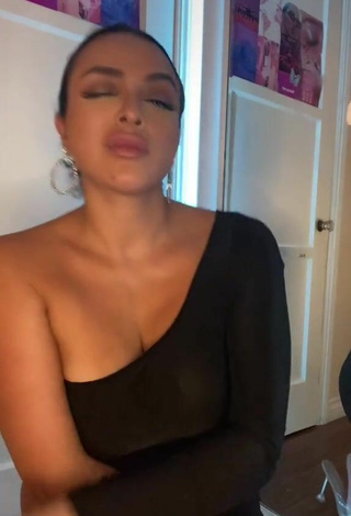 6. Seductive Alma Ramirez Shows Cleavage in Black Dress and Bouncing Tits