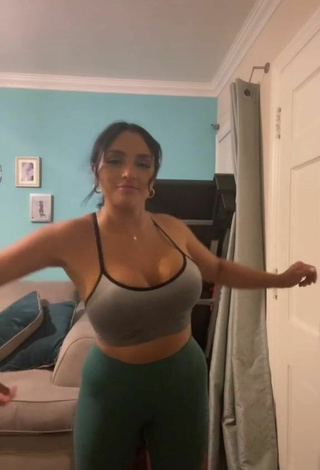 Sweetie Alma Ramirez Shows Cleavage in Sport Bra and Bouncing Tits