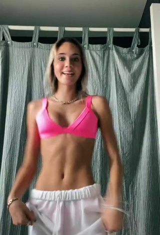 Cute Jada Jenkins Shows Cleavage in Pink Bikini Top and Bouncing Boobs