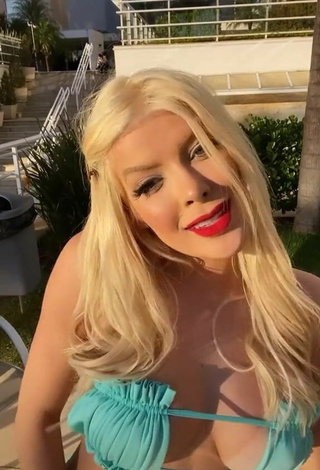 2. Pretty Jaquelline Shows Cleavage in Blue Bikini and Bouncing Tits