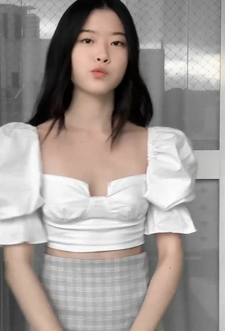 2. Amazing Julia Hayama Shows Cleavage in Hot White Crop Top