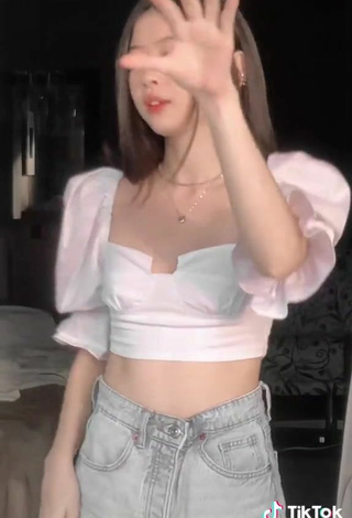 6. Sweetie Julia Hayama Shows Cleavage in White Crop Top