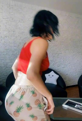 1. Hot KeyZaraOfficial in Red Crop Top and Bouncing Tits