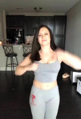 4. Alluring Lizzy Wurst Shows Cleavage in Erotic Grey Crop Top and Bouncing Boobs