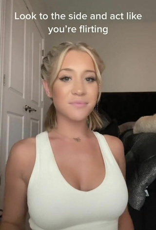 Beautiful Lizzy Wurst Shows Cleavage in Sexy White Crop Top