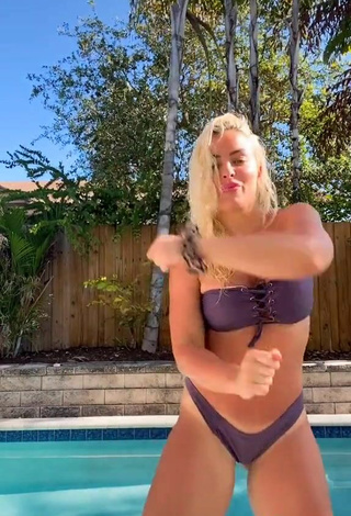 5. Hottie Mandy Rose Shows Cleavage in Purple Bikini and Bouncing Breasts