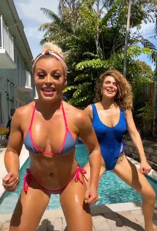 1. Erotic Mandy Rose Shows Cleavage and Bouncing Boobs at the Pool