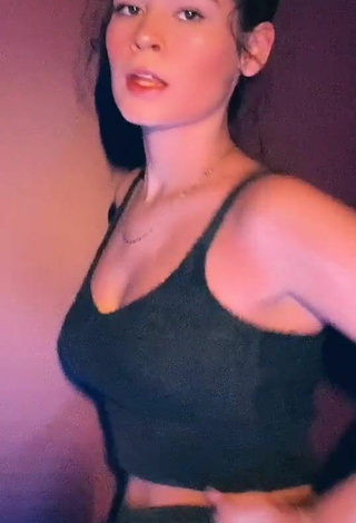 2. Sexy Margaux Letellier Shows Cleavage in Black Crop Top and Bouncing Tits