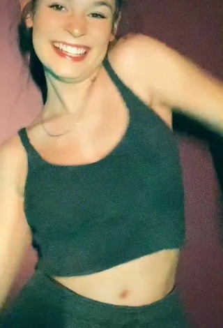 6. Sexy Margaux Letellier Shows Cleavage in Black Crop Top and Bouncing Tits