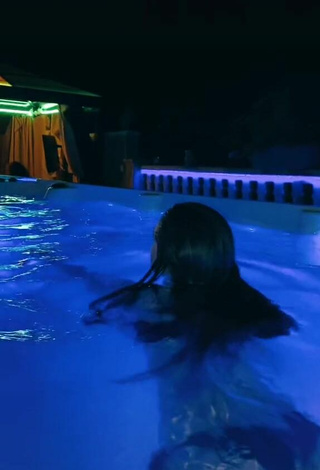 2. Sexy Marina in Black Bikini at the Swimming Pool