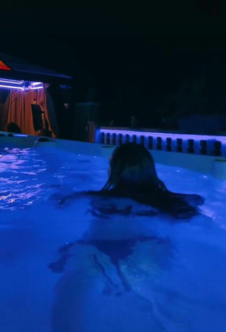 3. Sexy Marina in Black Bikini at the Swimming Pool