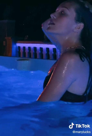 6. Sexy Marina in Black Bikini at the Swimming Pool