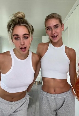 3. Cute Maxime & Sophie Shows Cleavage in Crop Top
