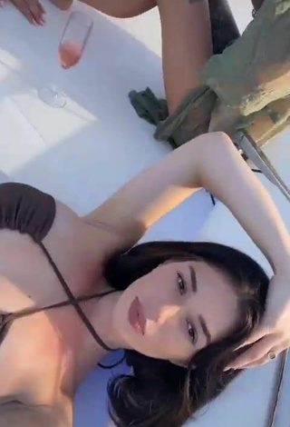 5. Sexy Maia Kvitashvili in Brown Bikini Top on a Boat
