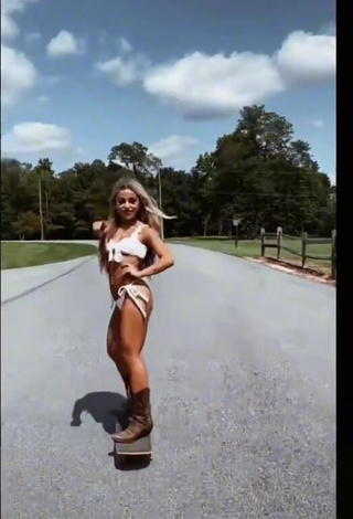5. Sexy Morgan Moyer in White Bikini in a Street