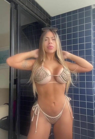 3. Cute Camila Xavier Shows Cleavage in Mini Bikini