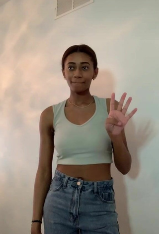 5. Sexy Phoebe Hines in White Crop Top