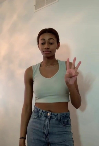 6. Sexy Phoebe Hines in White Crop Top