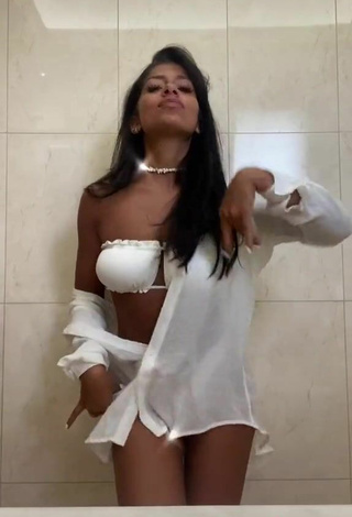 6. Sexy Sabrine Khan in White Bikini