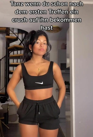 2. Sexy Sabrine Khan in Black Sport Shorts