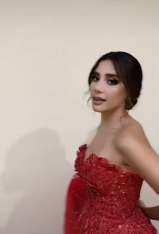 4. Sweetie Sam Espinosa Osuna Shows Cleavage in Red Dress