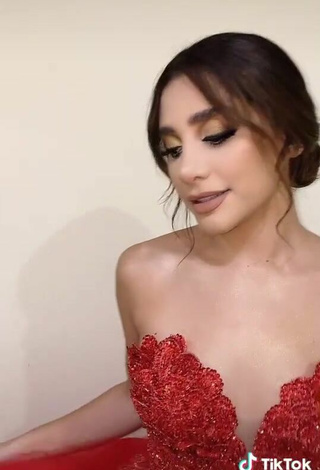 5. Sweetie Sam Espinosa Osuna Shows Cleavage in Red Dress