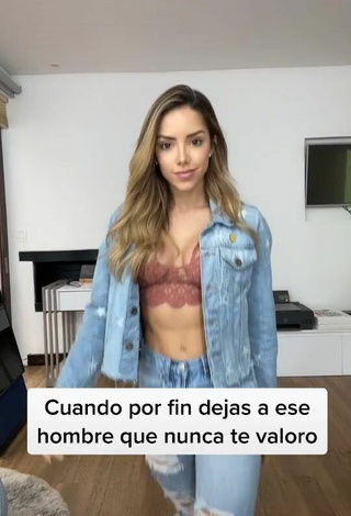 Amazing Silvana Araujo Shows Cleavage in Hot Beige Bra