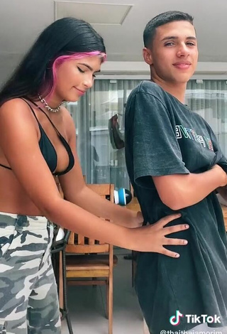 5. Really Cute Thaina Amorim in Black Bikini Top