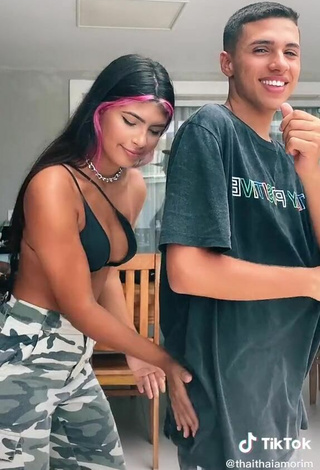 6. Really Cute Thaina Amorim in Black Bikini Top