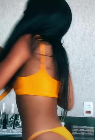 Hottie Thaina Amorim in Yellow Bikini and Bouncing Boobs