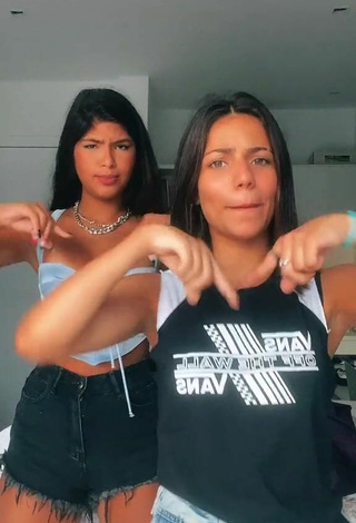 Erotic Thaina Amorim in Blue Crop Top