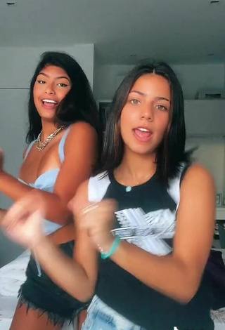 4. Erotic Thaina Amorim in Blue Crop Top