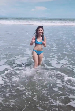 3. Alluring Yvonne Aresu in Erotic Blue Bikini at the Beach
