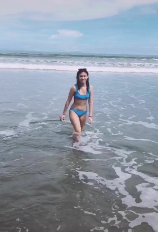 5. Alluring Yvonne Aresu in Erotic Blue Bikini at the Beach